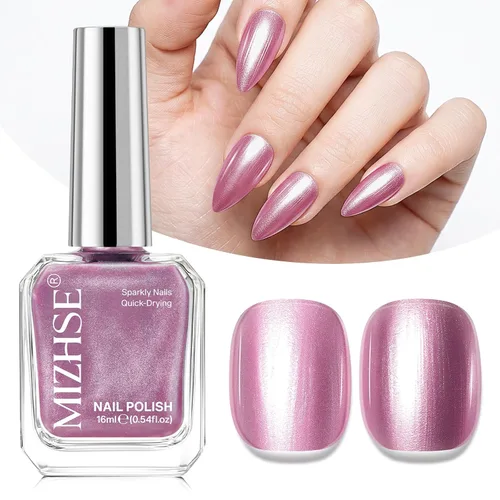 Vista 12 de MIZHSE Esmalte de uñas blanco perla de secado rápido, esmalte de uñas