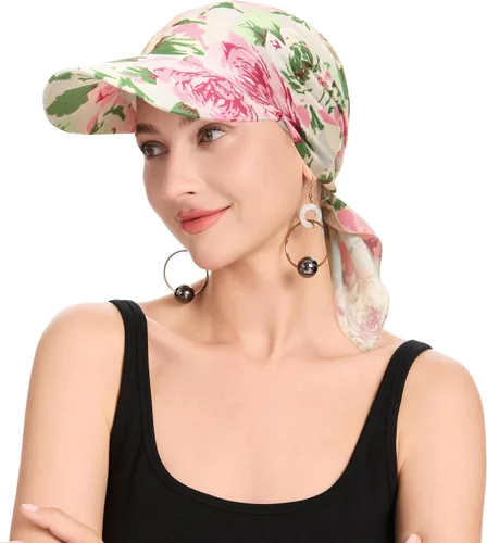 Vista 12 de ZLYC Gorro de quimioterapia de verano para mujer marrón (Plain Brown)