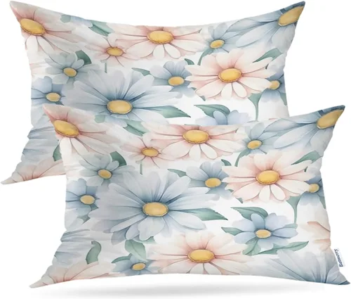 Vista 151 de Batmerry Autumn Pumpkin Templeton Throw Pillow Covers, Green Leaves Paths Forests Decorative Pillow Covers Digital Printing Blended for Couch Sofa