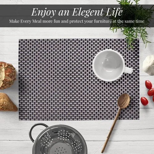 Vista 2 de Decozen Juego de 4 manteles individuales – Protector de mesa para decoración de cocina, resistente a los arañazos al calor, manteles individuales