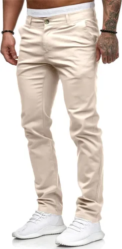 Vista 4 de HUNGSON Pantalones vaqueros casuales ajustados ajustados para hombre, pantalones de mezclilla rectos elásticos