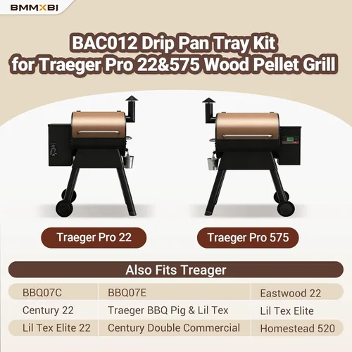 Vista 3 de Kit de bandeja de goteo, deflector de calor y forros de bandeja de grasa para parrillas de pellets Traeger Pro 22 Series, reemplazo de bandeja