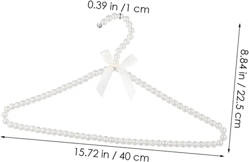 Vista 2 de Percha de perlas de plástico para trajes, perchas sin rastro, colgadores de ropa de secado de aire, colgador de vestido de novia, perchas