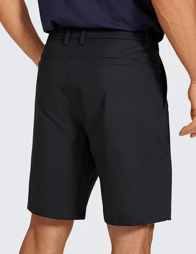 Vista 2 de CRZ YOGA Pantalones cortos de golf cómodos todo el día para hombre, 7 pulgadas9 pulgadas, elásticos, ligeros, parte delantera plana para trabajo