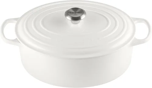 Vista 53 de Le Creuset - Olla holandés redonda con tapa de cocina, hecha de hierro fundido esmaltado, 6.75 cuartos de galón, color alcachofa, colección signature