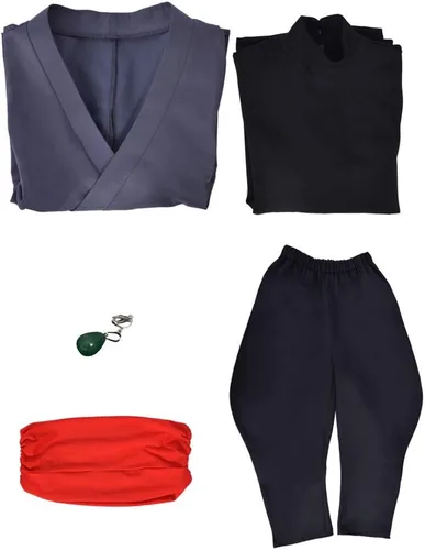 Vista 7 de Haikyuu - Traje de Kung Fu para hombre con orejas de anime negro Cosplay disfraz Halloween