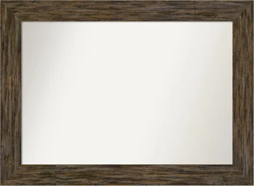 Vista 31 de Amanti Art Espejo personalizado, espejo de baño marrón Fencepost, espejo de pared o espejo de tocador de baño sobre el fregadero (27 x 27 pulgadas)