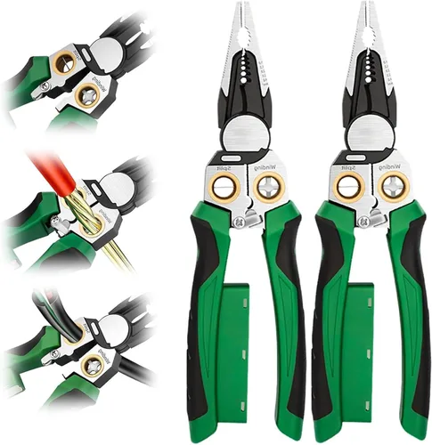 Vista 8 de 2026 - Alicates multifuncionales 8 en 1 para pelar cables, pelacables 8 en 1 con probador de voltaje, alicates eléctricos profesionales para cortar