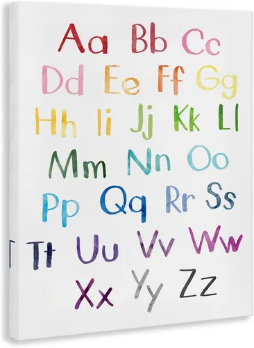 Vista 2 de Stupell Industries Letras mayúsculas y minúsculas del alfabeto arco iris ABC Multicolor