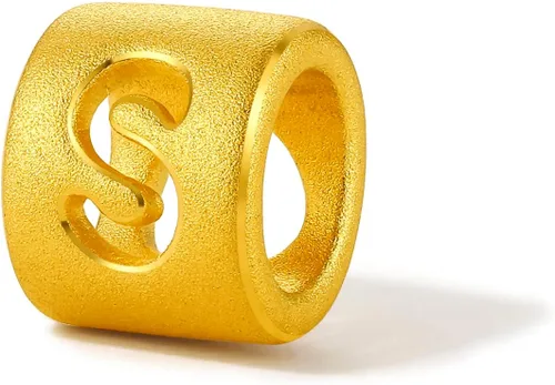 Vista 8 de ZHOU LIU FU Pulsera de Oro de 24K con Dijes de Iniciales, Pulseras Ajustables de Cadena Roja con Dijes de Letras y Corazón A-Z, Brazalete Apilable