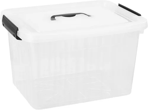 Vista 9 de Caja de almacenamiento de plástico de 12 cuartos de galón, contenedor de almacenamiento con asa, 1 paquete