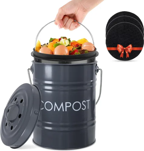 Vista 8 de Vipush Filtros de carbón para cubo de abono de cocina, paquete de 12 filtros de carbón activado para reemplazo de cubos de contenedores de encimera