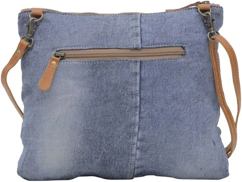 Vista 3 de Bolso bandolera de cuero occidental para mujer - Bolso bandolera de lona reciclada