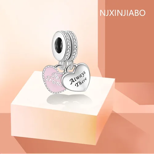 Vista 2 de NJXINJIABO 925 Sterling Silver Family Charms for Bracelets and Necklaces Love Dangle Pendants Beads Charms Jewelry Gift for Women Girls