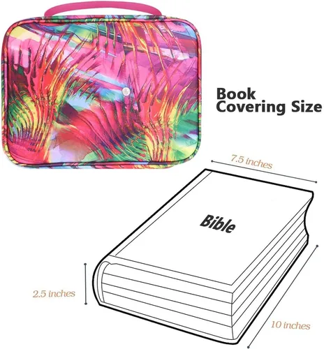 Vista 6 de Fundas para la Biblia para mujer con asa de transporte, funda de libro con bolsillo con cremallera, funda para la Biblia para mamá, damas