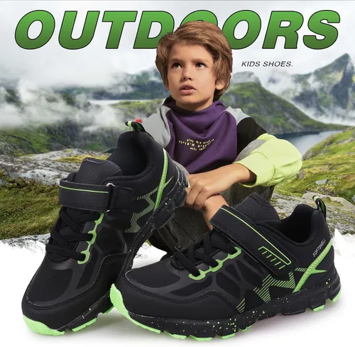 Vista 5 de UOVO - Zapatos deportivos para niños, tenis para niños, para senderismo, correr, impermeables, atléticas, para exteriores, antideslizantes, cómodos