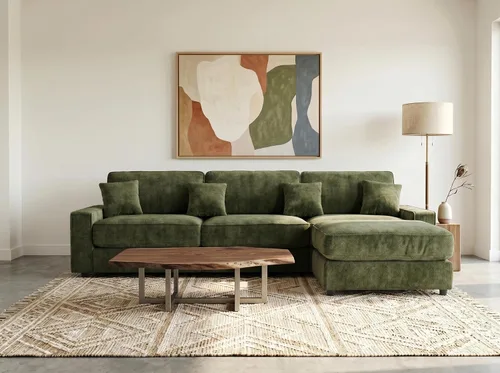 Vista 9 de WEUP Sofá modular en forma de L de 114 pulgadas, sofá nube de gran tamaño con otomana móvil, cómodo sofá de felpilla con almohada, bolsillos Verde