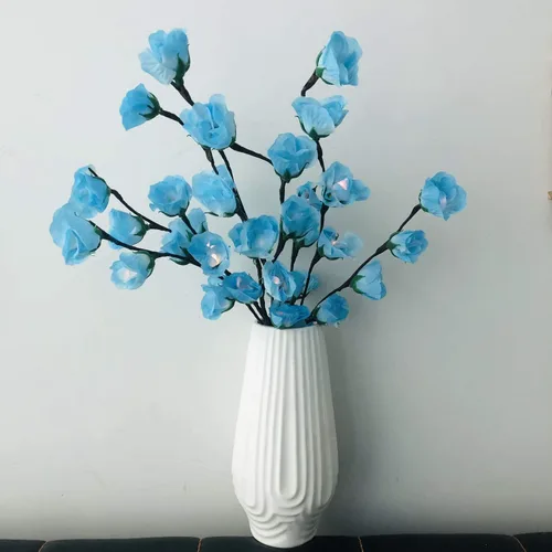 Vista 7 de Paquete de 2 luces LED de hada de rosas iluminadas, florero de rama, florero decorativo de rosas artificiales, funciona con pilas, 30 pulgadas