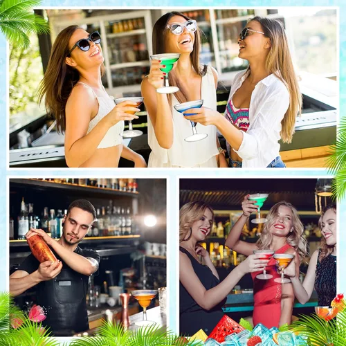 Vista 6 de Rtteri 250 mini vasos de Martini de plástico de 2 onzas desechables mini margarita transparentes para bodas, fiestas, cócteles, bebidas, postres
