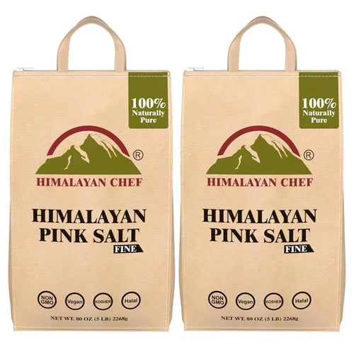 Vista 14 de Himalayan Chef - Sal rosa del Himalaya, grano fino, bolsa a granel de 5 libras - Kosher y vegana, 100% natural y pura de cristal gourmet - Contiene