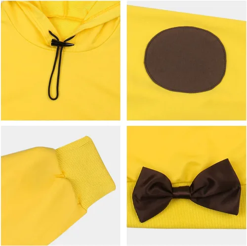 Vista 6 de FirstCos Wonder Egg Priority Ohto Ai - Sudaderas con capucha de anime con cordón y diseño de girasoles amarillos