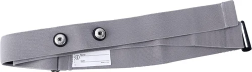 Vista 4 de Paquete de 2 correas de pecho de repuesto para monitor de frecuencia cardíaca grande (azul marino y gris), correa de pecho ajustable suave