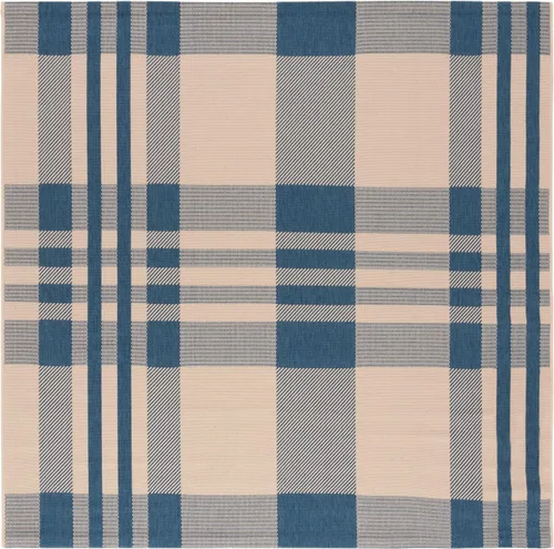 Vista 25 de SAFAVIEH Alfombra Lavable para Exteriores Colección Courtyard - 2'3" x 4', Beige y Azul, Patrón a Cuadros, No Desprende Pelusa y Fácil Limpieza