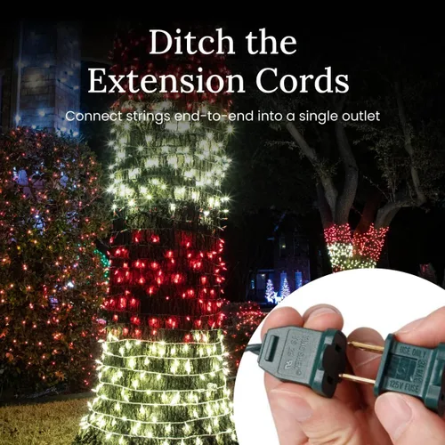 Vista 6 de Pro Christmas T5 LED Luces de Navidad - Juego de 70 luces de 5mm clásicas - Luces de fiesta profesionales de grado comercial