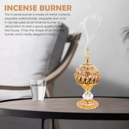 Vista 2 de 2 piezas delicado arte incensario soporte para relajación decoración del hogar y meditación Diseño único quemador de incienso para material compacto