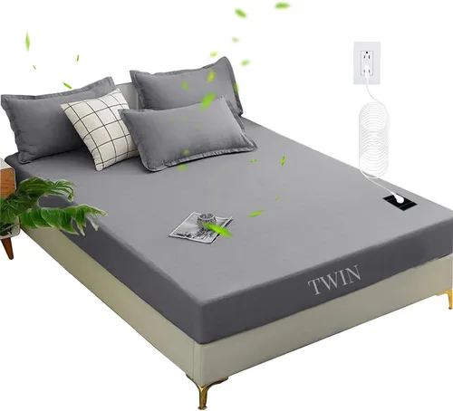 Vista 8 de Grounding Sheets - Sábana bajera ajustable de bolsillo profundo, 90% algodón, 10% fibra plateada, sábanas conectadas a tierra