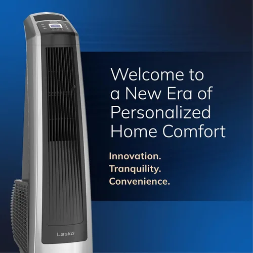 Vista 7 de Lasko U35115 - Ventilador de torre oscilante de alta velocidad para habitación, garaje, sótano y gimnasio con control remoto, temporizador, 3