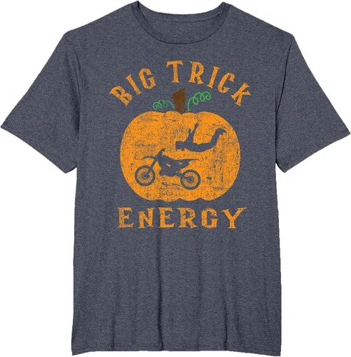 Vista 18 de Dirt Bike Motocross Halloween - Pumpkin Jack O Lantern T-Shirt Asphalt Grey
