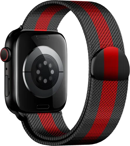 Vista 20 de QOKNUL Compatible with Apple Watch Bands for Women Men Stainless Steel Negro