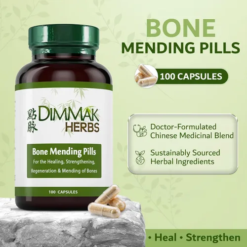 Vista 2 de Dimmak Herbs Píldoras reparadoras óseas, suplemento curativo rápido para fracturas y huesos rotos, fórmula avanzada de TCM con Drynaria, fractura