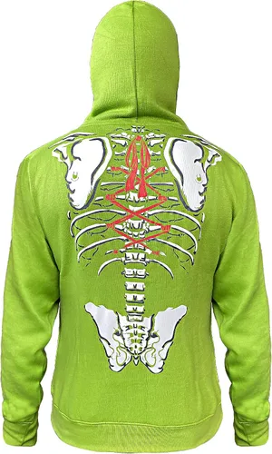 Vista 7 de Skylinewears Sudadera con capucha para hombre, diseño de calavera de esqueleto, disfraz de Halloween