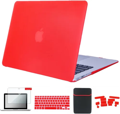 Vista 14 de Pack 5 en 1 de carcasa para MacBook Air, de Se7enline, de plástico duro, tacto suave, con protector de teclado de silicón, protector de pantalla