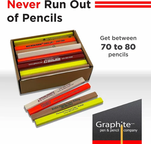 Vista 5 de GRAPHITE Pen & Pencil Co. - Juego de carpintero de impresión Paquete de construcción a granel envejecido 72 piezas