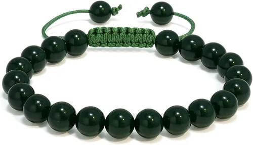 Vista 280 de Adjustable Crystal Bracelet – Gemstone Bead Bracelet with Adjustable Macrame String – Chic Gemstone Bracelet for Men and Women – 8mm Round Healing