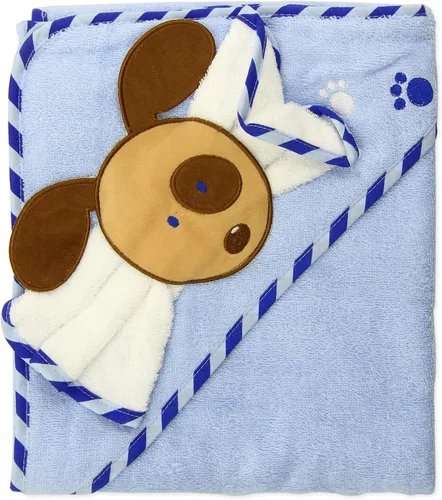 Vista 4 de Luvable Friends Toalla y toallita unisex con capucha de algodón para bebé, floral, talla única