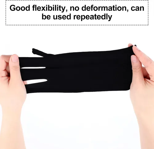 Vista 4 de Syhood 3 pares de guantes de luz UV para lámpara de uñas de gel, guantes de manicura, guantes anti UV sin dedos, protegen las manos de la lámpara