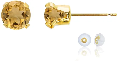 Vista 31 de Aretes de tuerca de plata de ley 925 chapados en oro de 14 quilates macizo, oro amarillo, blanco o rosa de 0.236 in Amatista