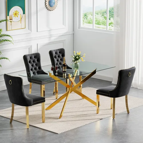 Vista 83 de Juego de mesa de comedor de cristal plateado moderno de 47 pulgadas para 2, juego de mesa de comedor de cocina redonda de 3 piezas con patas