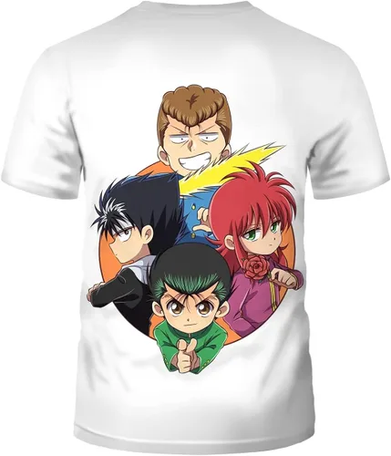Vista 2 de Fvrstuk Unisex Anime Novelty Crew Neck Tees Yu Yu Hakusho Fashion Tshirt