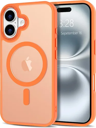 Vista 246 de Anuck - Funda magnética para iPhone 11 compatible con MagSafe, carcasa trasera mate translúcida dura, borde de TPU, delgada, resistente a impactos