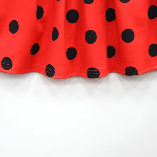 Vista 7 de FRONC Vestidos de dibujos animados para niñas, disfraz de Halloween con máscara de ojos y guantes