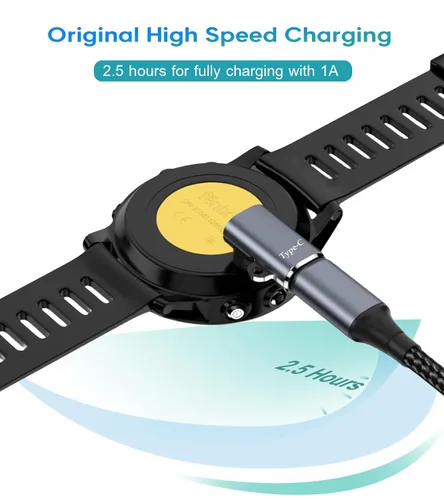 Vista 8 de sweguard Garmin - Adaptador de cargador de reloj en ángulo recto, paquete de 2 cables USB tipo C de carga para Garmin Fenix 8 7 7S 7X 6S 6 6X 5S 5