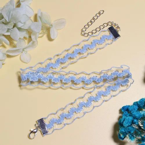 Vista 7 de Nova&Aria Chokers Set For Women Heart Choker Necklaces Flower Pendant Velvet Cute Pink Turquoise Blue White Black Choker Necklace Christmas Colorful