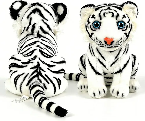 Vista 5 de GUDVES Tiger Tale Toys - Peluche de tigre blanco de 7.8 pulgadas, bonito y realista regalo para niños