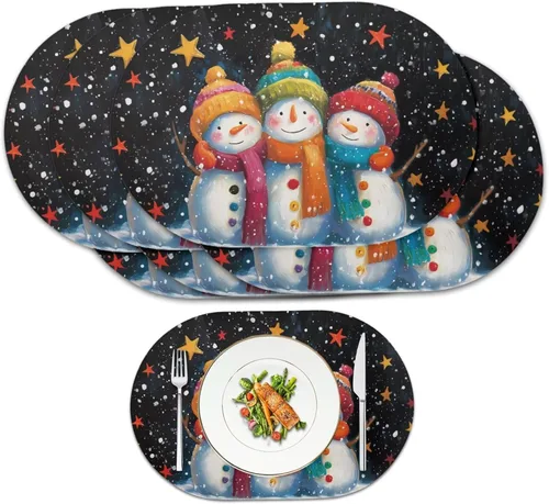Vista 29 de Buteterfly - Juego de 2 manteles individuales con diseño ovalado, impermeables, lavables, resistentes al calor, decoración del hogar, cocina