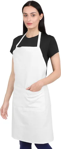 Vista 18 de Delantal de cocina de algodón resistente a las gotas de agua con delantales ajustables para mujer con bolsillos 8 opciones de color para cocinar